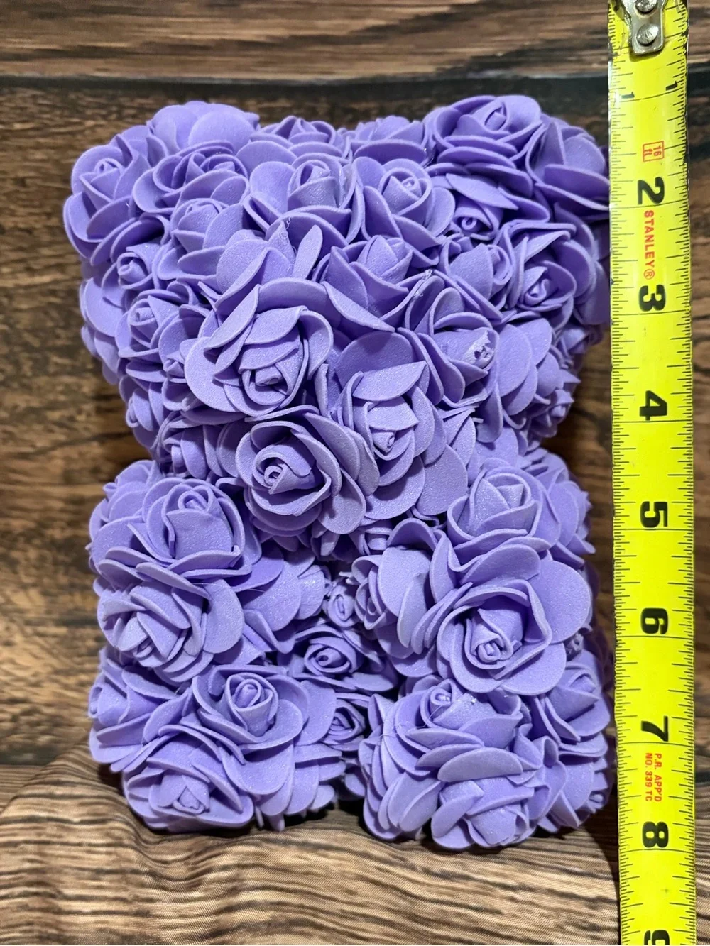 Lavender Rose Foam Bear - Decorative Floral Teddy